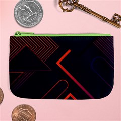 Gradient Geometric Shapes Dark Background Design Large Coin Purse from ArtsNow.com Front