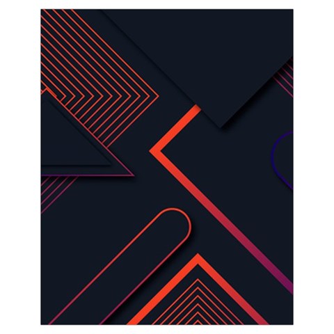 Gradient Geometric Shapes Dark Background Design Drawstring Pouch (XL) from ArtsNow.com Front