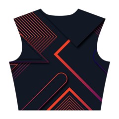 Gradient Geometric Shapes Dark Background Design Cotton Crop Top from ArtsNow.com Back