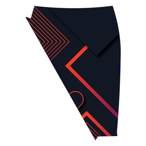 Gradient Geometric Shapes Dark Background Design Midi Wrap Pencil Skirt from ArtsNow.com Front Left