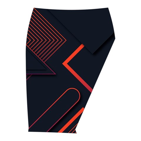 Gradient Geometric Shapes Dark Background Design Midi Wrap Pencil Skirt from ArtsNow.com  Front Right 
