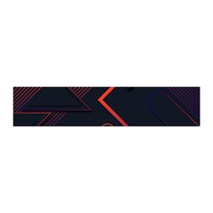 Gradient Geometric Shapes Dark Background Design Pleated Skirt from ArtsNow.com Waist Band