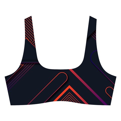 Gradient Geometric Shapes Dark Background Design Cross Back Hipster Bikini Set from ArtsNow.com Front