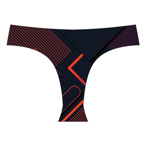Gradient Geometric Shapes Dark Background Design Cross Back Hipster Bikini Set from ArtsNow.com Front Under