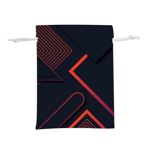 Gradient Geometric Shapes Dark Background Design Lightweight Drawstring Pouch (L) from ArtsNow.com Back