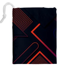 Gradient Geometric Shapes Dark Background Design Drawstring Pouch (4XL) from ArtsNow.com Back