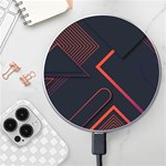 Gradient Geometric Shapes Dark Background Design Wireless Fast Charger(White)