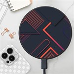 Gradient Geometric Shapes Dark Background Design Wireless Fast Charger(Black)