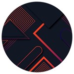 Gradient Geometric Shapes Dark Background Design Round Trivet