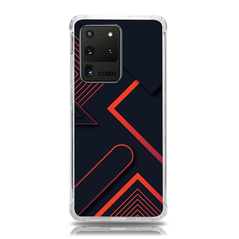 Gradient Geometric Shapes Dark Background Design Samsung Galaxy S20 Ultra 6.9 Inch TPU UV Case from ArtsNow.com Front