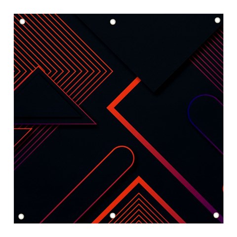 Gradient Geometric Shapes Dark Background Design Banner and Sign 3  x 3  from ArtsNow.com Front