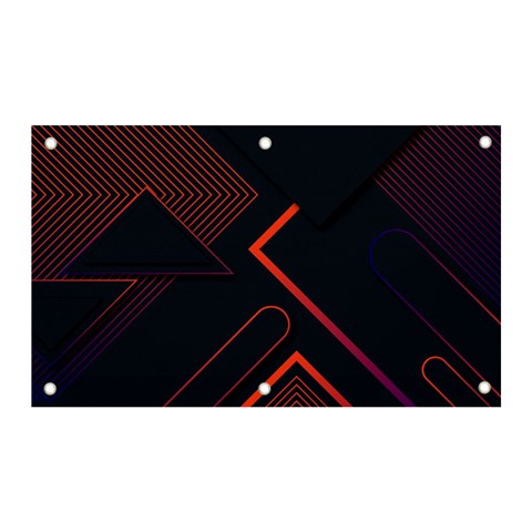 Gradient Geometric Shapes Dark Background Design Banner and Sign 5  x 3  from ArtsNow.com Front