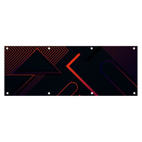 Gradient Geometric Shapes Dark Background Design Banner and Sign 8  x 3  from ArtsNow.com Front