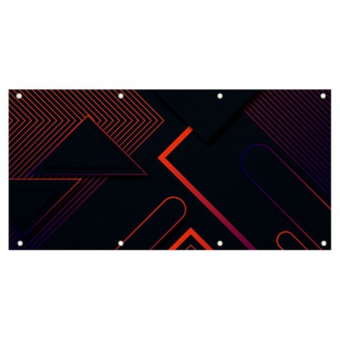 Gradient Geometric Shapes Dark Background Design Banner and Sign 8  x 4  from ArtsNow.com Front