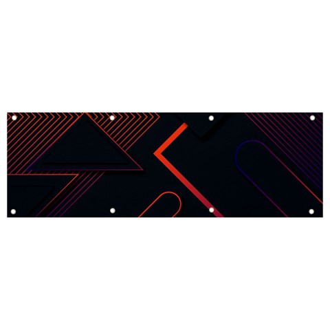 Gradient Geometric Shapes Dark Background Design Banner and Sign 9  x 3  from ArtsNow.com Front