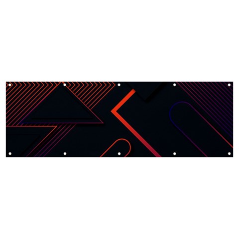 Gradient Geometric Shapes Dark Background Design Banner and Sign 12  x 4  from ArtsNow.com Front