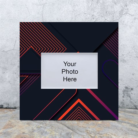 Gradient Geometric Shapes Dark Background Design White Box Photo Frame 4  x 6  from ArtsNow.com Front