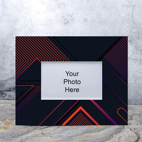 Gradient Geometric Shapes Dark Background Design White Tabletop Photo Frame 4 x6  from ArtsNow.com Front