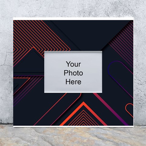 Gradient Geometric Shapes Dark Background Design White Wall Photo Frame 5  x 7  from ArtsNow.com Front