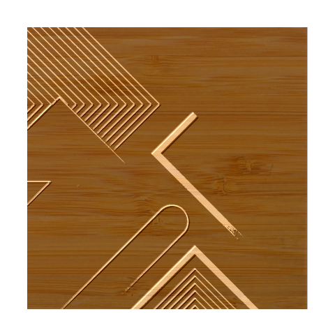 Gradient Geometric Shapes Dark Background Design Bamboo Coaster Set from ArtsNow.com Coaster 2