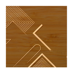 Gradient Geometric Shapes Dark Background Design Bamboo Coaster Set from ArtsNow.com Coaster 2