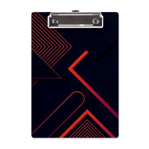 Gradient Geometric Shapes Dark Background Design A5 Acrylic Clipboard from ArtsNow.com Front