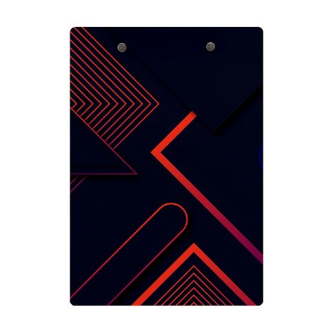 Gradient Geometric Shapes Dark Background Design A5 Acrylic Clipboard from ArtsNow.com Back