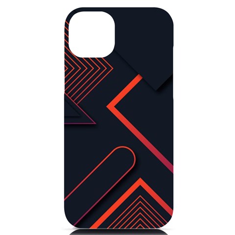 Gradient Geometric Shapes Dark Background Design iPhone 14 Plus Black UV Print Case from ArtsNow.com Front
