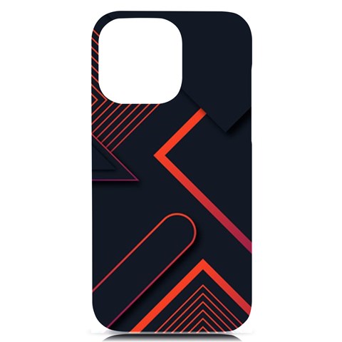 Gradient Geometric Shapes Dark Background Design iPhone 14 Pro Max Black UV Print Case from ArtsNow.com Front