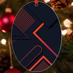Gradient Geometric Shapes Dark Background Design UV Print Acrylic Ornament Oval