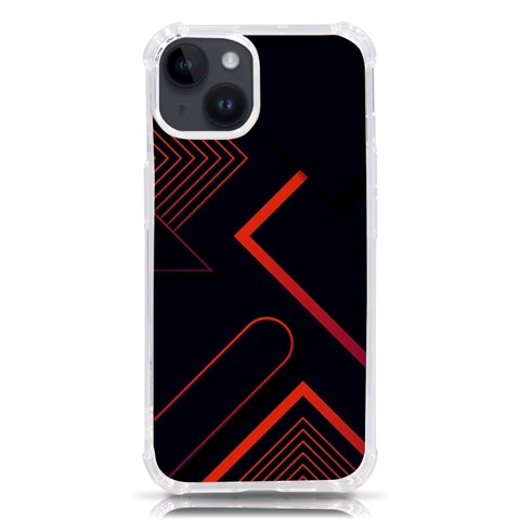 Gradient Geometric Shapes Dark Background Design iPhone 14 TPU UV Print Case from ArtsNow.com Front