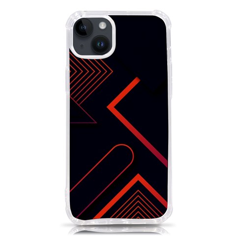 Gradient Geometric Shapes Dark Background Design iPhone 14 Plus TPU UV Print Case from ArtsNow.com Front