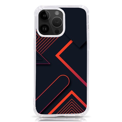 Gradient Geometric Shapes Dark Background Design iPhone 14 Pro Max TPU UV Print Case from ArtsNow.com Front