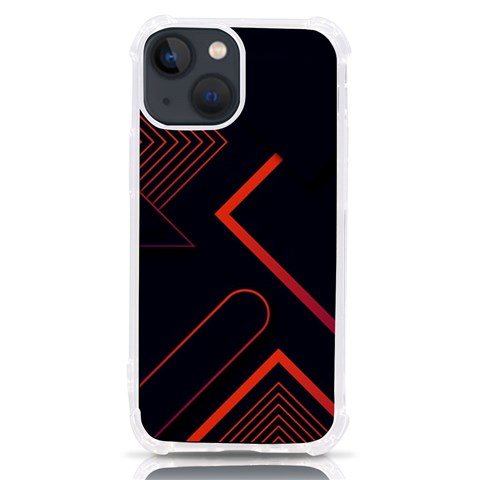 Gradient Geometric Shapes Dark Background Design iPhone 13 mini TPU UV Print Case from ArtsNow.com Front