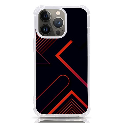 Gradient Geometric Shapes Dark Background Design iPhone 13 Pro TPU UV Print Case from ArtsNow.com Front
