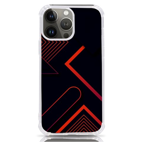 Gradient Geometric Shapes Dark Background Design iPhone 13 Pro Max TPU UV Print Case from ArtsNow.com Front