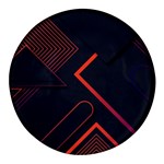 Gradient Geometric Shapes Dark Background Design Round Glass Fridge Magnet (4 pack)