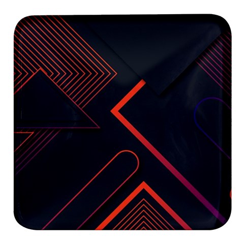 Gradient Geometric Shapes Dark Background Design Square Glass Fridge Magnet (4 pack) from ArtsNow.com Front