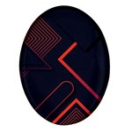 Gradient Geometric Shapes Dark Background Design Oval Glass Fridge Magnet (4 pack)