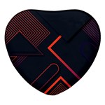 Gradient Geometric Shapes Dark Background Design Heart Glass Fridge Magnet (4 pack)