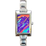 Multicolored Abstract Background Rectangle Italian Charm Watch