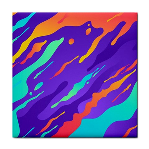 Multicolored Abstract Background Tile Coaster from ArtsNow.com Front