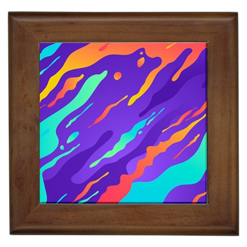 Multicolored Abstract Background Framed Tile from ArtsNow.com Front