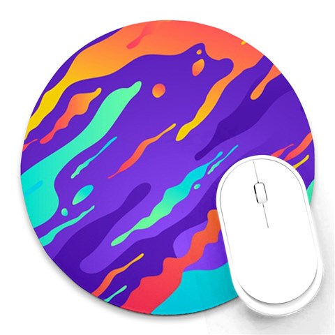 Multicolored Abstract Background Round Mousepad from ArtsNow.com Front