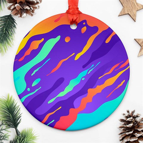Multicolored Abstract Background Ornament (Round) from ArtsNow.com Front