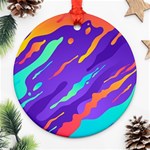 Multicolored Abstract Background Ornament (Round)