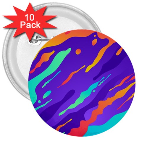 Multicolored Abstract Background 3  Buttons (10 pack)  from ArtsNow.com Front