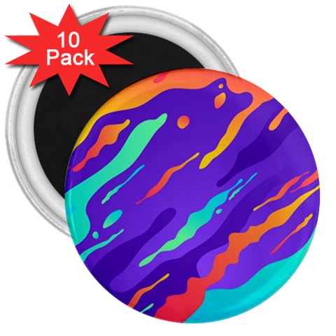 Multicolored Abstract Background 3  Magnets (10 pack)  from ArtsNow.com Front