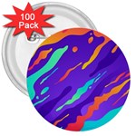 Multicolored Abstract Background 3  Buttons (100 pack) 