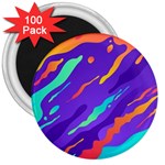 Multicolored Abstract Background 3  Magnets (100 pack)